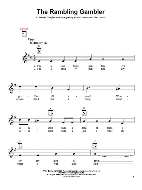 the gambler chords and lyrics|The Rambling Gambler .